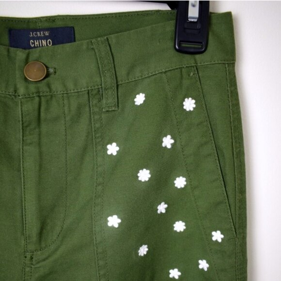 J. Crew Embroidered Daisy Patchwork Boyfriend Chinos - Picture 5 of 10